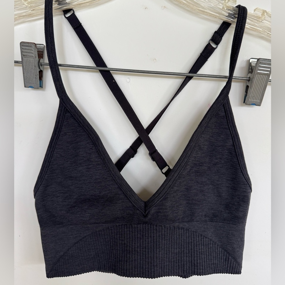 lululemon athletica Ebb To Street sports Bra - Heathered Black 4 - Picture 8 of 9